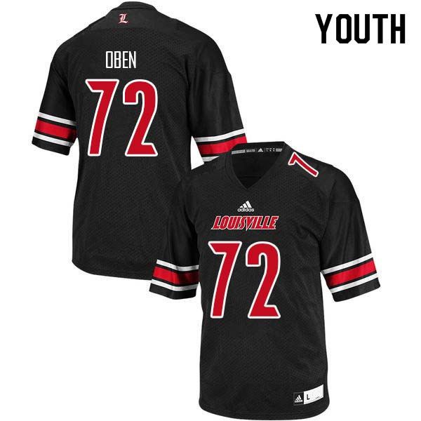 Youth Louisville Cardinals #72 Roman Oben College Football Jerseys Sale-Black
